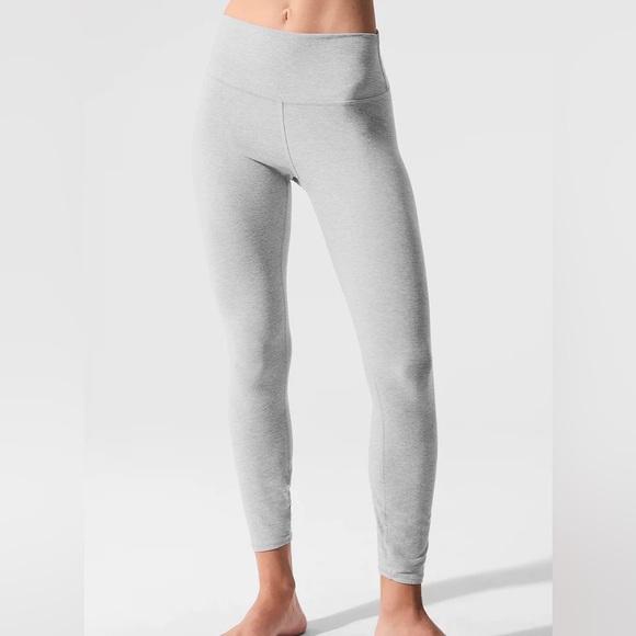 ALO Yoga Alosoft Heather Gray Leggings Medium - Picture 3 of 9